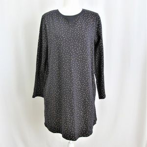 Boden polka dot swing dress navy/gold
